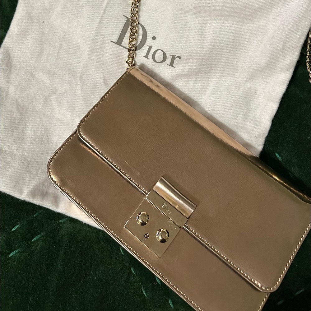 Metallic Miss Dior Promenade Wallet on Chain